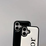 Tunde Store Dior Embossed Logo Leather iPhone Case