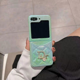 Tunde Store Dior-Inspired Quilted Samsung Z Flip Case with Card Holder – Available for Z Flip 3, 4, 5, and 6