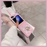 Tunde Store Dior-Inspired Quilted Samsung Z Flip Case with Card Holder – Available for Z Flip 3, 4, 5, and 6