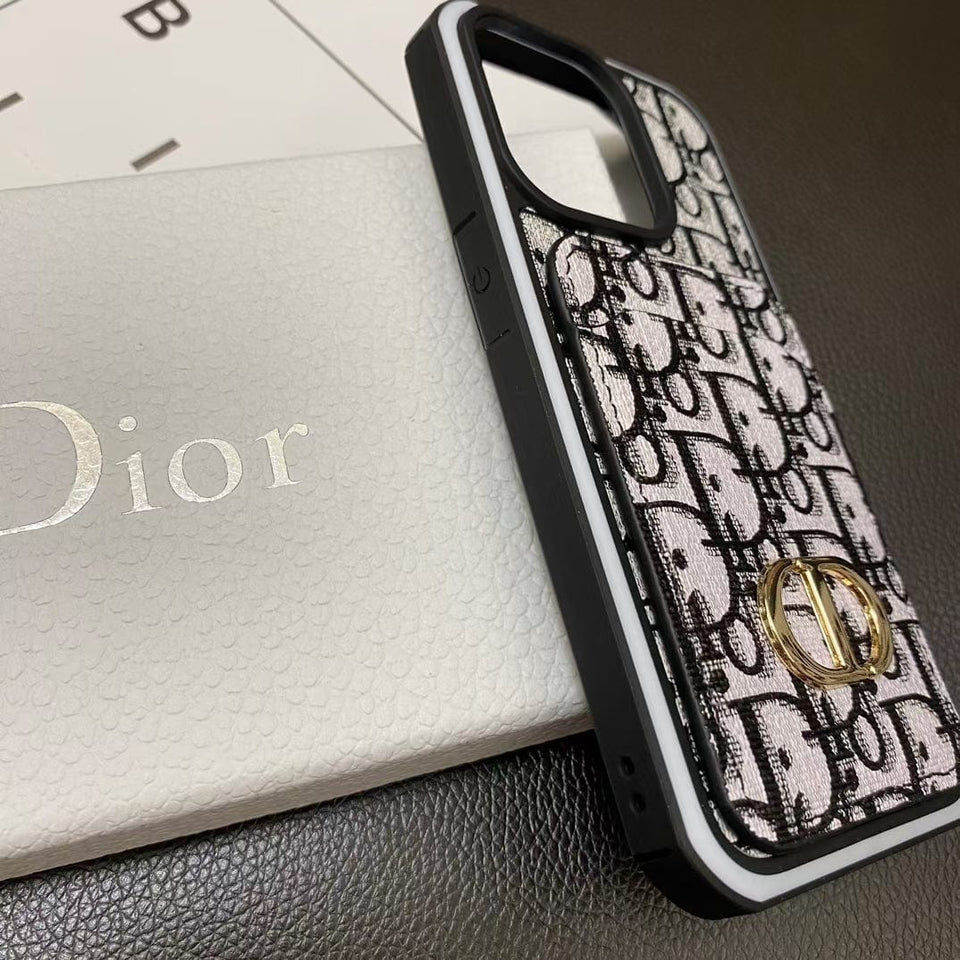 Tunde Store Dior Monogram iPhone Cases with Card Holder - Dual Design Collection