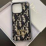 Tunde Store Dior Monogram iPhone Cases with Gold "CD" Logo and Card Holder - Signature Series