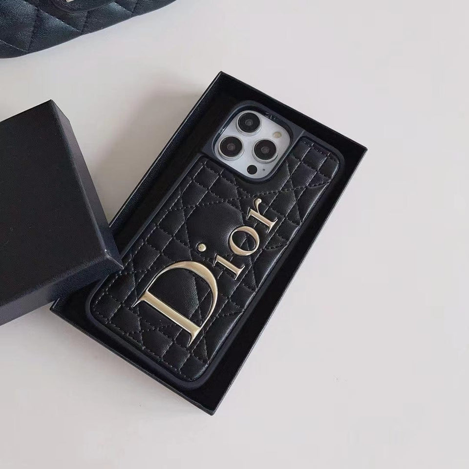 Tunde Store Dior Quilted Leather iPhone Cases with Embossed Logo