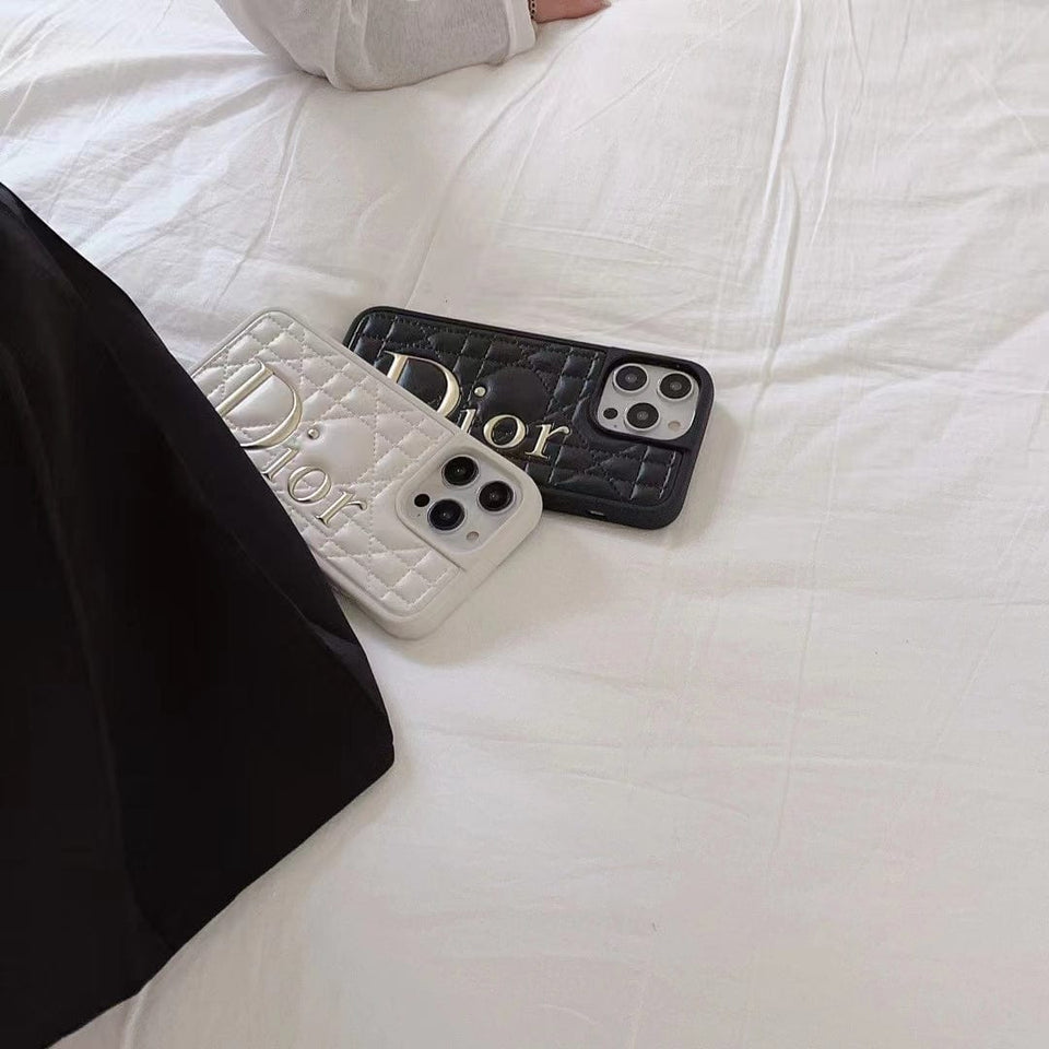 Tunde Store Dior Quilted Leather iPhone Cases with Embossed Logo