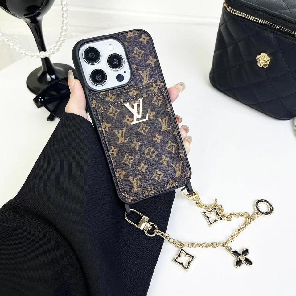 Tunde Store Fashioned Back Pocket Louis Vuitton iPhone Case | Charming chain holder