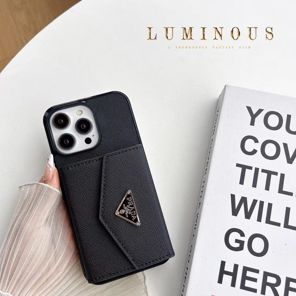 Tunde Store Fashioned Leather Fabric Prada iPhone Cases | Compatible for iPhone 11 to iPhone 16