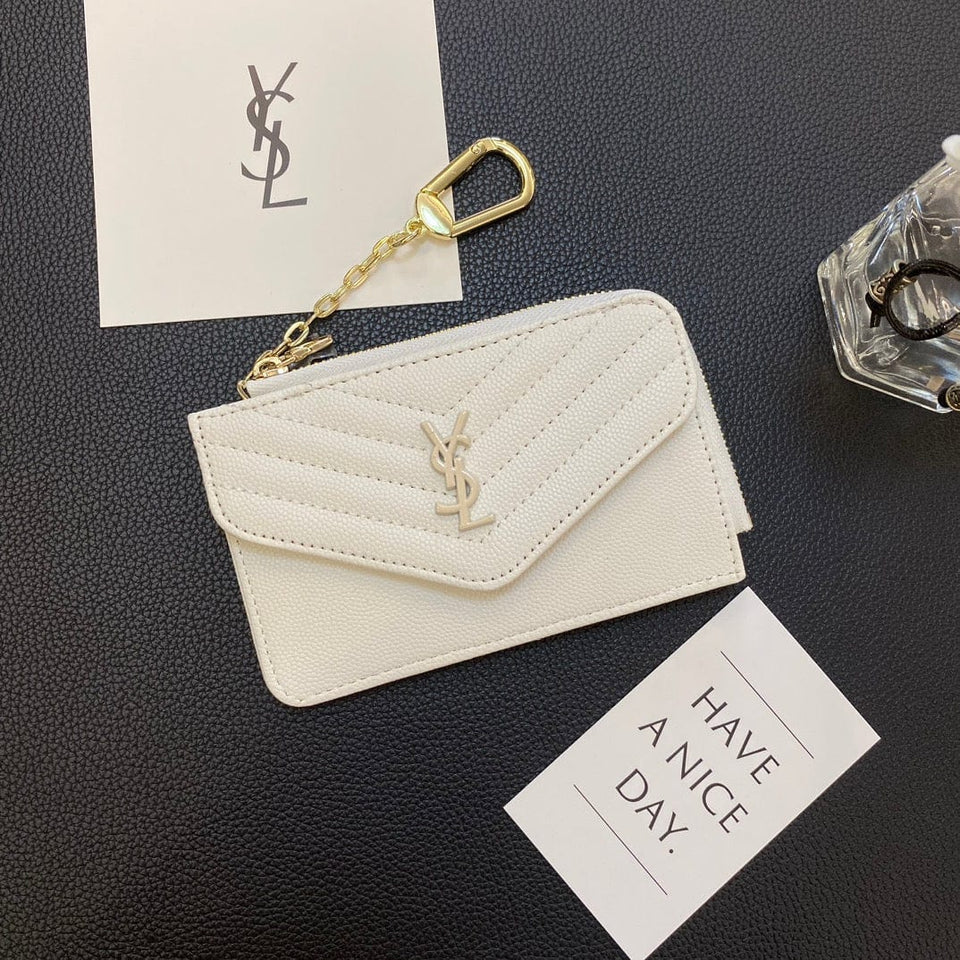 Tunde Store Fashioned YSL Card Holder Wallet with keychain holder