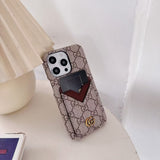 Tunde Store Gucci GG Canvas Cardholder Leather iPhone Case
