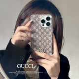 Tunde Store Gucci Monogram Glitter iPhone Case with Rhinestone GG Logo