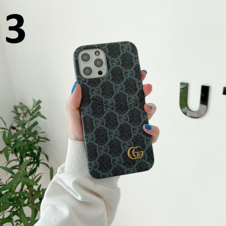 Tunde Store Gucci Phone Case With Card Holder For iPhone 15