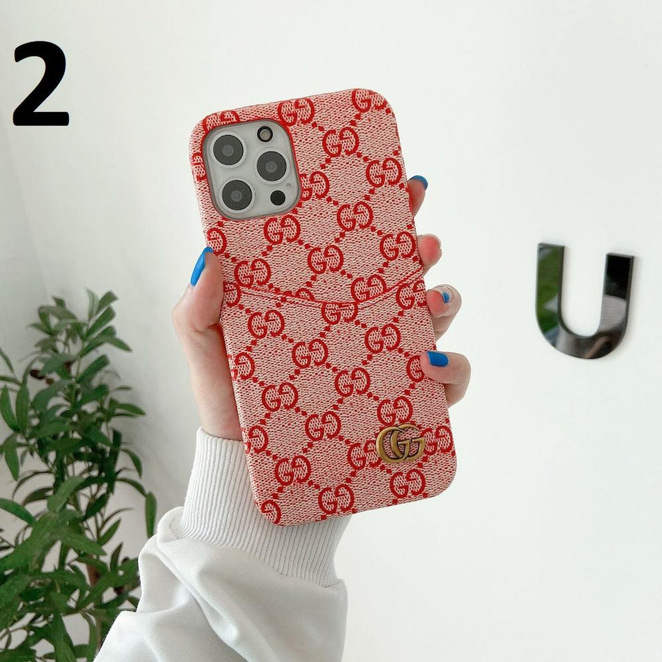 Tunde Store Gucci Phone Case With Card Holder For iPhone 15