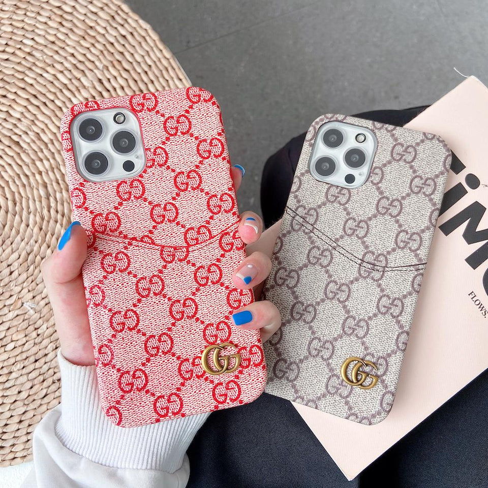 Tunde Store Gucci Phone Case With Card Holder For iPhone 15