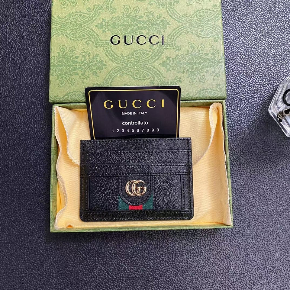 Tunde Store Gucci Signature Leather Card Holder Wallet