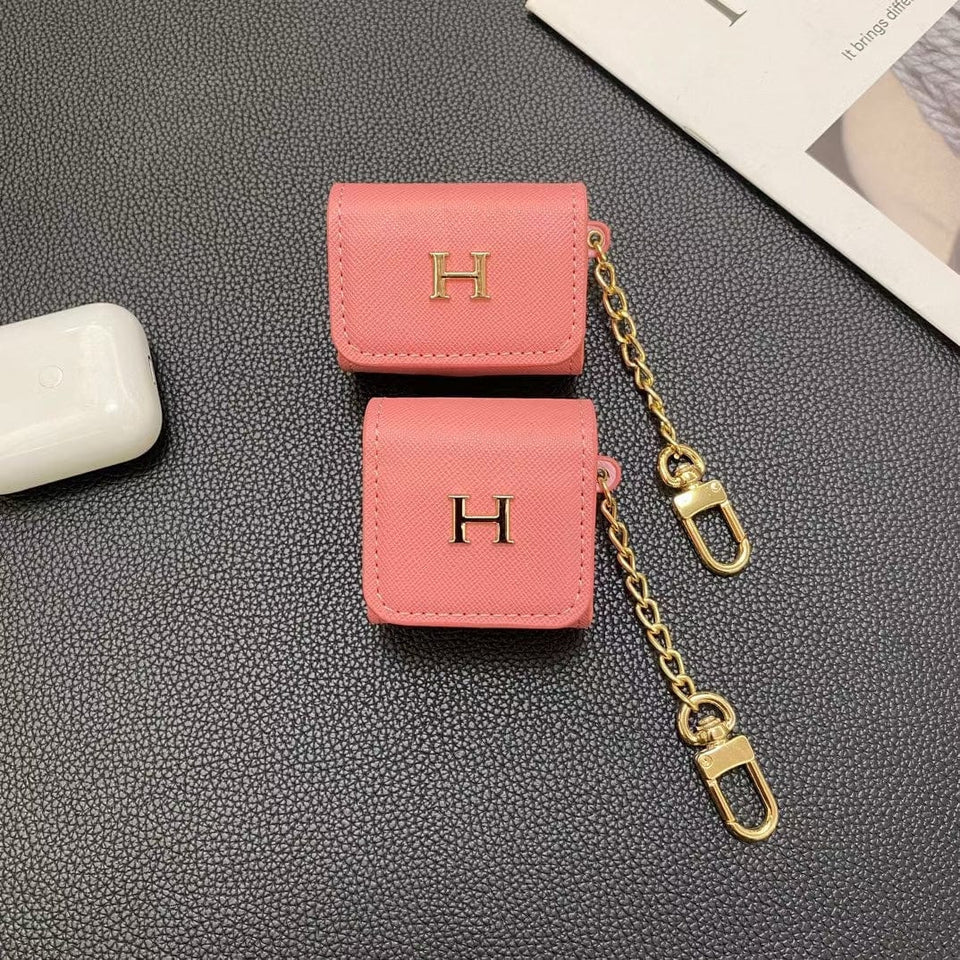 Tunde Store Hermès Inspired Airpod Cover with Gold Chain