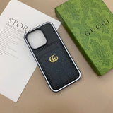Tunde Store iphone 12 - 16 Pro Max Luxury Emboss Gucci With Cash Card Holder