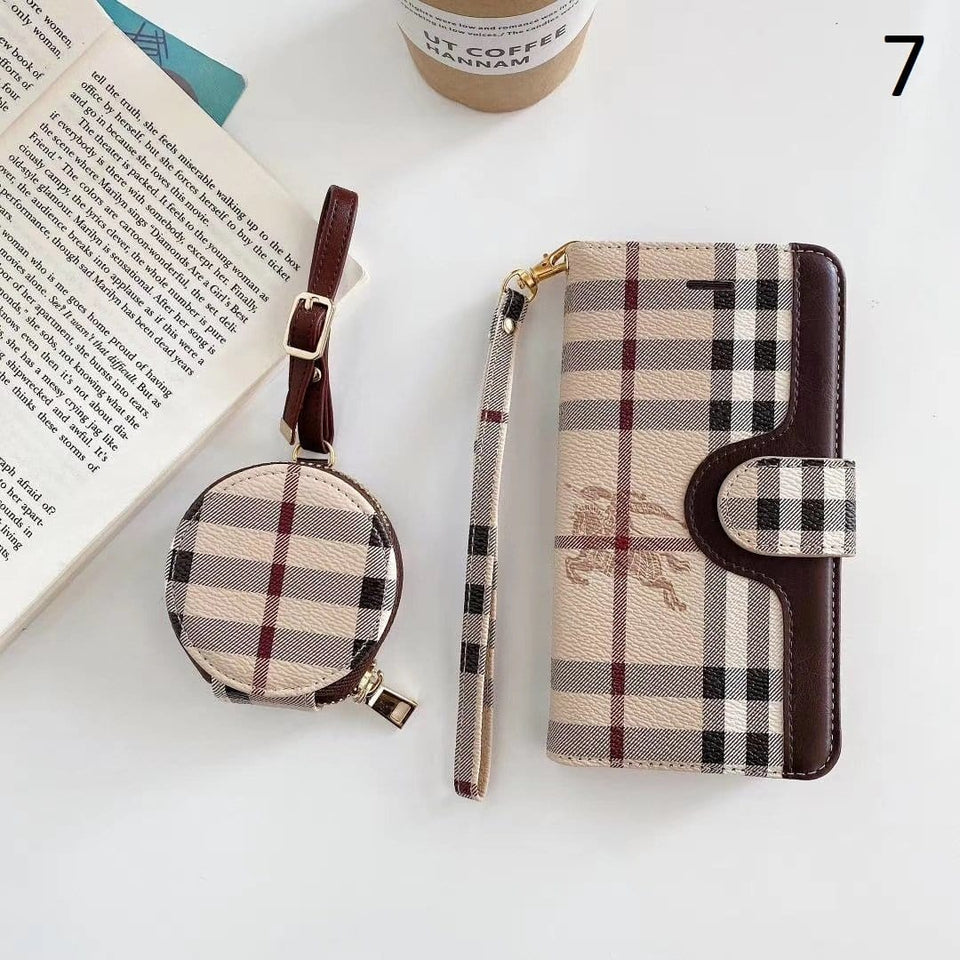 Tunde Store Leather Folio Louis Vuitton And Gucci iPhone Case for iphone 12, iphone 13 + FREE AIRPODS PRO CASE