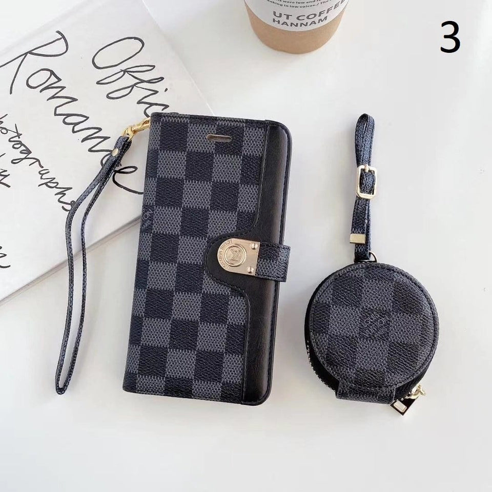 Tunde Store Leather Folio Louis Vuitton And Gucci iPhone Case + FREE AIRPODS PRO CASE