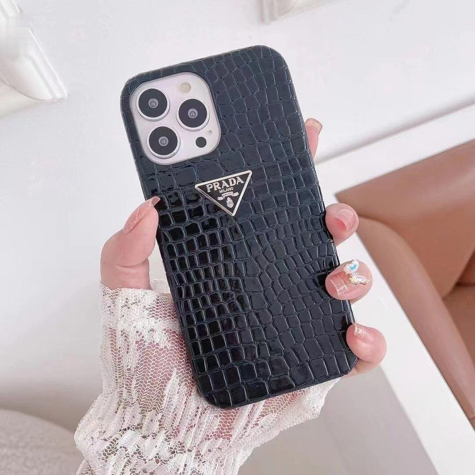 Tunde Store Leather Prada iPhone 15 Cases | Prada Phone Case for iPhone 15