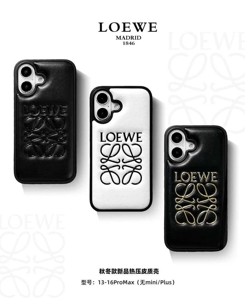 Tunde Store Loewe Anagram Logo Leather iPhone Case