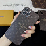 Tunde Store Louis Vuitton Classic Monogram iPhone Cases with Gold Branding