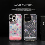 Tunde Store Louis Vuitton Glitter Sparkle Monogram iPhone Case with Rhinestone Camera Ring