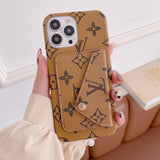 Tunde Store Louis Vuitton Leather Back Pocket Phone Case for iPhone 14