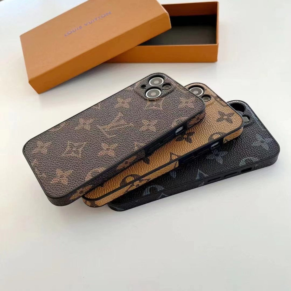 Tunde Store Louis Vuitton Premium Leather iPhone Cover for iPhone 14, and iPhone 15 Series