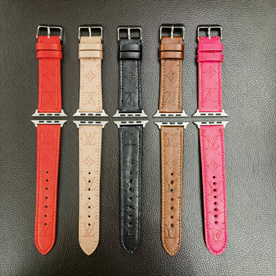 Tunde Store Louis Vuitton Textured Leather Watch Band 38/40/41/42/44/45/49 mm