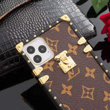 Tunde Store Louis Vuitton Trunk-Style Monogram iPhone 15 Cases with Gold Hardware