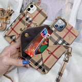Tunde Store Luxury iPhone 12 - 15 Pro Max Slim Shockproof Case With Card Holder