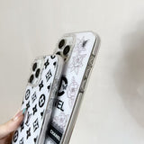 Tunde Store Luxury Monochrome iPhone Case Set – Louis Vuitton & Chanel Inspired with Beaded Strap