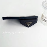 Tunde Store Prada Black Leather Z Flip 3 Cover | Z Flip 4 | Z Flip 5
