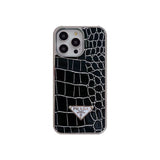 Tunde Store Prada Croc-Embossed Designer Phone Case for iPhone 11 to 16