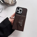 Tunde Store Prada-Inspired Designer iPhone Case with Card Holder – Available for iPhone 13 to iPhone 16