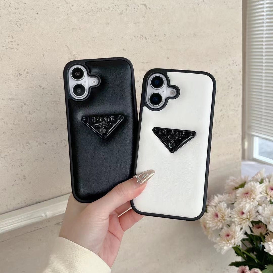 Tunde Store Prada Leather iPhone Case Black And White