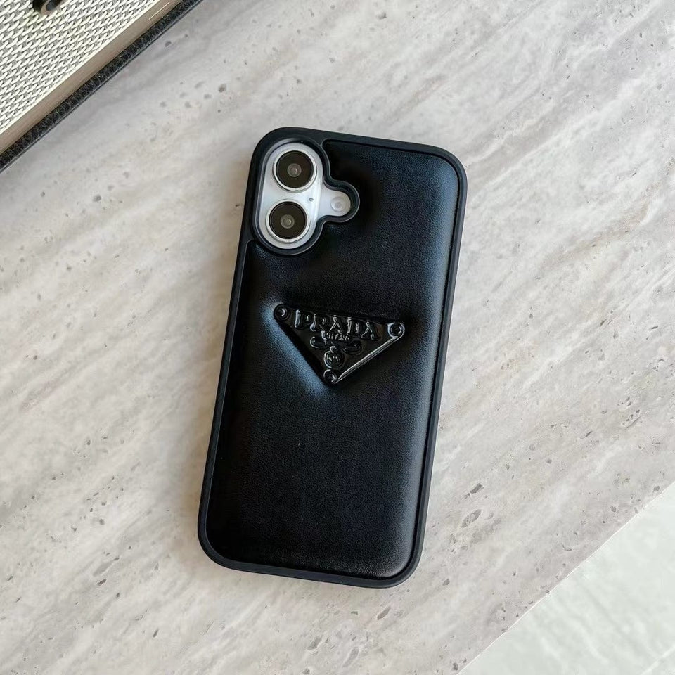 Tunde Store Prada Leather iPhone Case Black And White