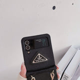 Tunde Store Prada Z Flip/Z Fold Phone Cases with Detachable Strap