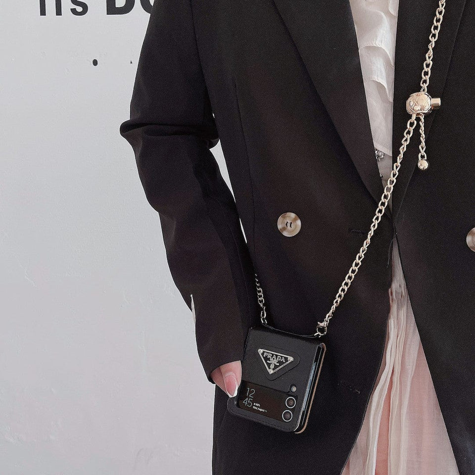 Tunde Store Prada Z Flip/Z Fold Phone Cases with Detachable Strap