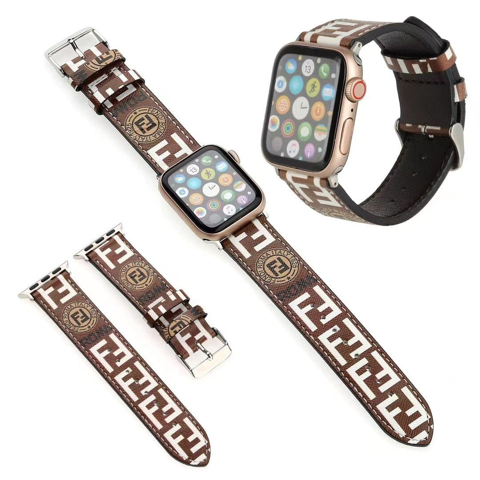 Tunde Store Sleek Leather Fendi Watch Band 38/40/41/42/44/45/49 mm