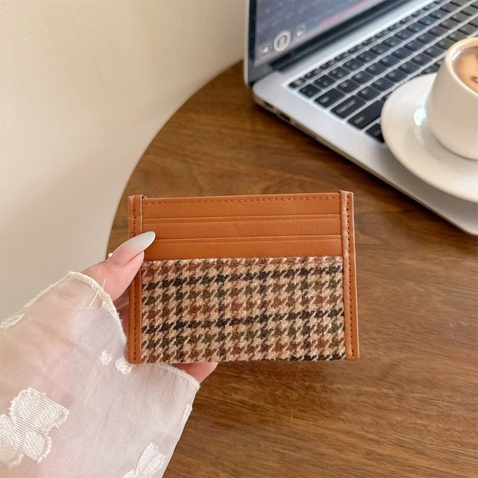 Tunde Store Vintage Check Pattern Slim Burberry Cardholder Wallet